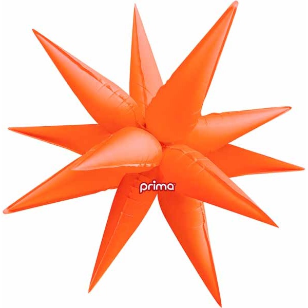 Prima 40-Inch Electric Orange Starburst Foil Balloon