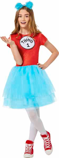Dr. Seuss Thing Costume Dress, Youth Large