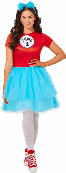 Dr. Seuss Thing Costume Dress, Adult Small