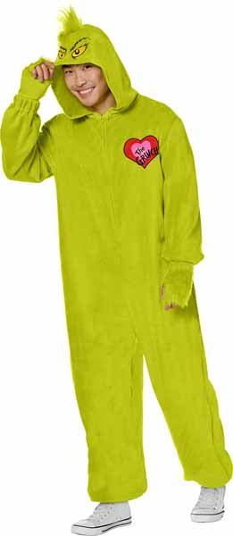 The Grinch Adult Jumpsuit Costume, Large