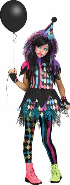 Twisted Circus Clown Girls' Costume, Child Medium (8-10)