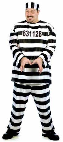 Men's Plus Size Jailbird Convict Costume