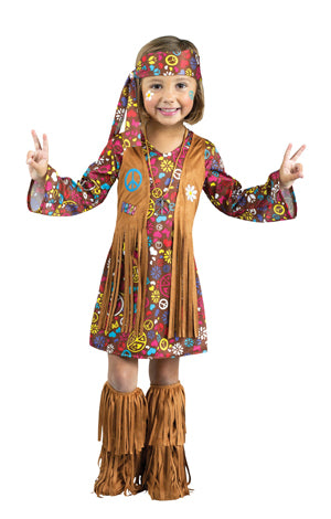 Peace & Love Hippie Toddler Costume, Large 3T/4T