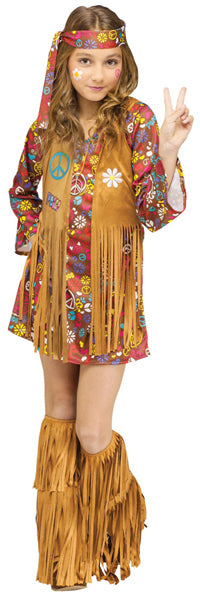 Peace & Love Hippie Costume for Girls, Medium 8-10