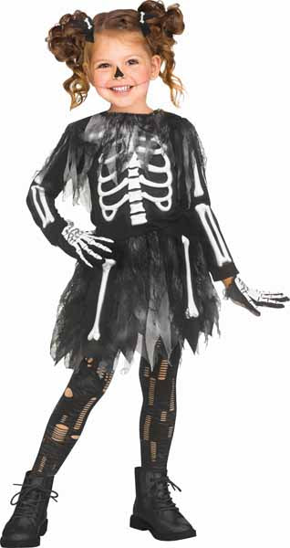 Skele Girl Toddler Skeleton Costume, 24 Months / 2T