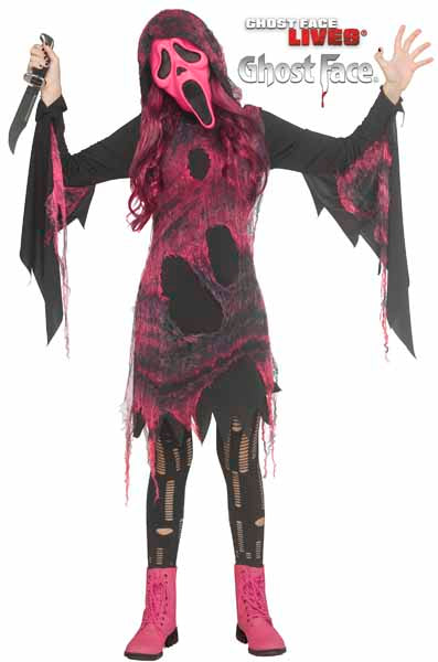 Pink Gauze Ghost Face Child Costume, Large 12/14