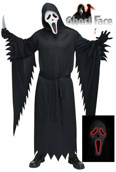 Ghost Face Adult Costume with Light-Up Mask