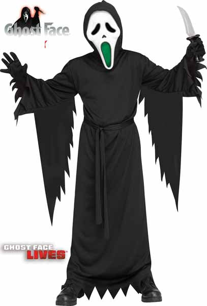 Ghost Face Light-Up Mouth Child Costume, Medium 8/10
