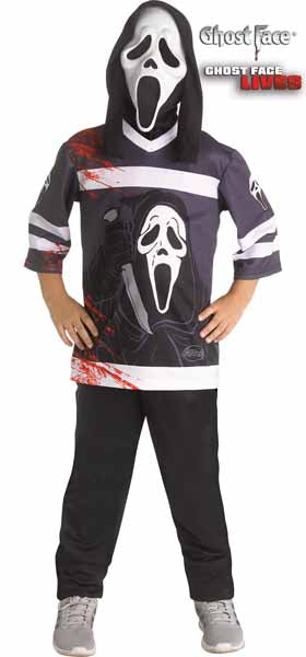 Ghost Face Hockey Jersey Costume Top, Child Size 12-14
