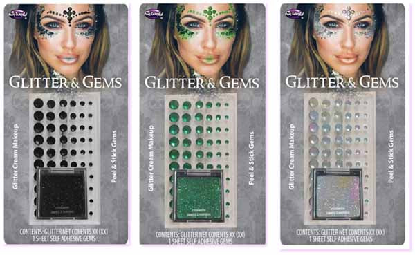 Iridescent Glitter & Gems Face Stickers