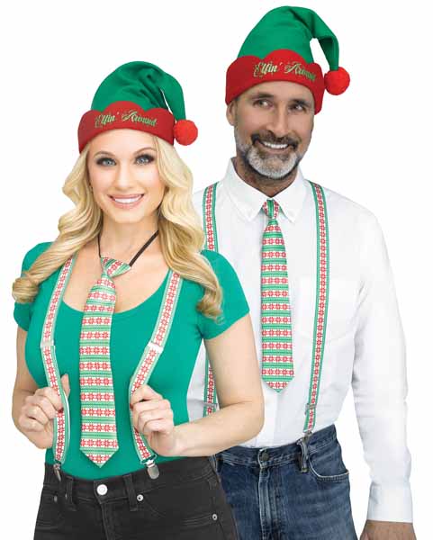 Green Stripe Holly Day Suspender Kit