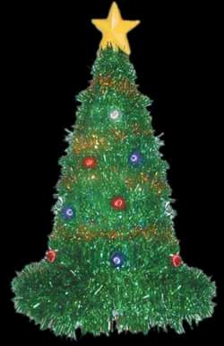 Christmas Tree Hat with Flashing LED Lights