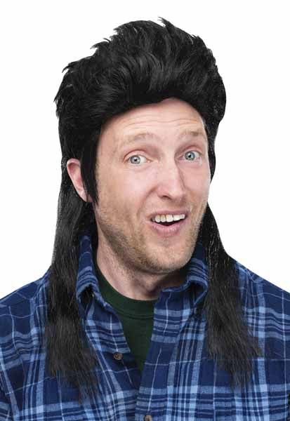 Black Mullet Costume Wig