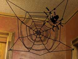 Holographic Elastic Tinsel Spiderweb Decoration
