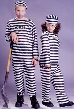 Kids' Jailbird Convict Costume, Medium 8-10
