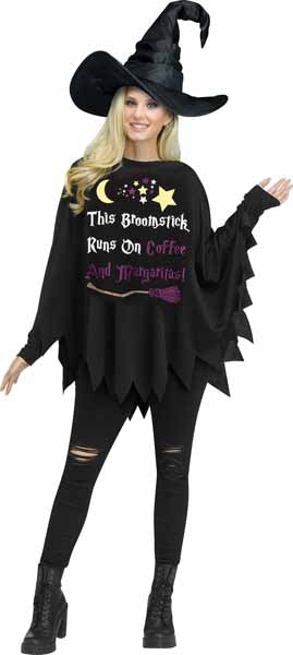 Party Witch Costume Poncho, One Size 4 to 14
