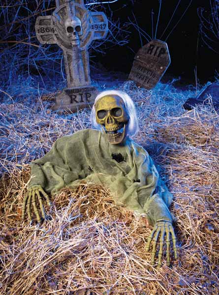 Moss Green Skeleton Grave Breaker Halloween Decoration