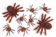 Brown Fuzzy Spider Family Halloween Decorations, 8 Count