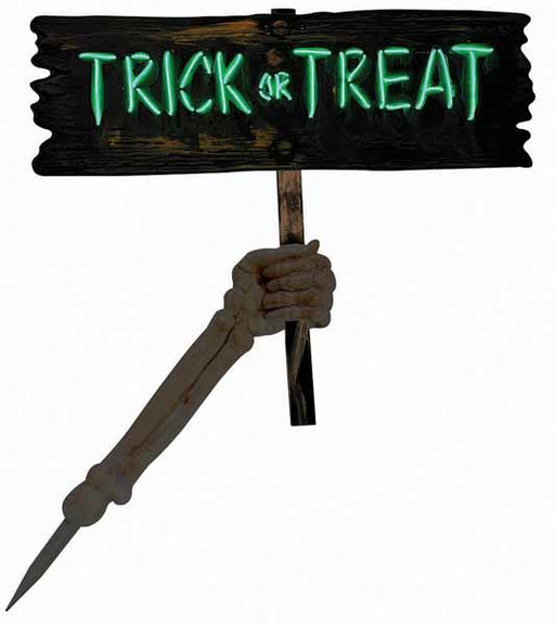 Light-Up Trick or Treat Grave Greetings Halloween Decoration