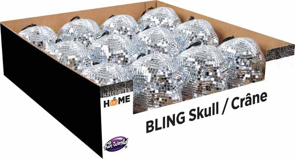 3.25-Inch Bling Skull, Assorted Colours