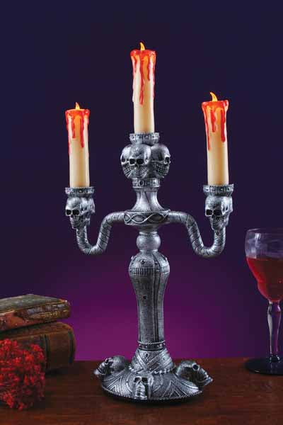 14-Inch Light-Up Candelabra with LED Flames