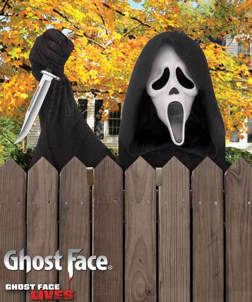 Ghost Face Halloween Fence Decoration