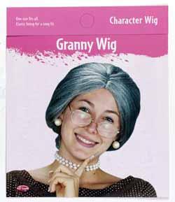 GRANNY WIG ASSTD GREY, WHITE