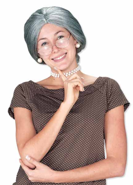 Gray Granny Costume Wig