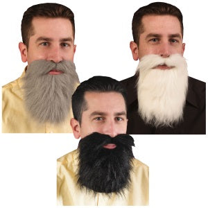 Black Costume Mustache & Beard with Elastic Head Strap