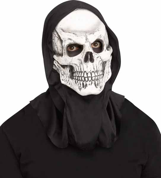 Grey Skull Mask with Hood