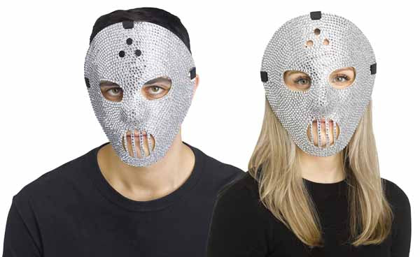 Adult Rhinestone Hockey Costume Mask