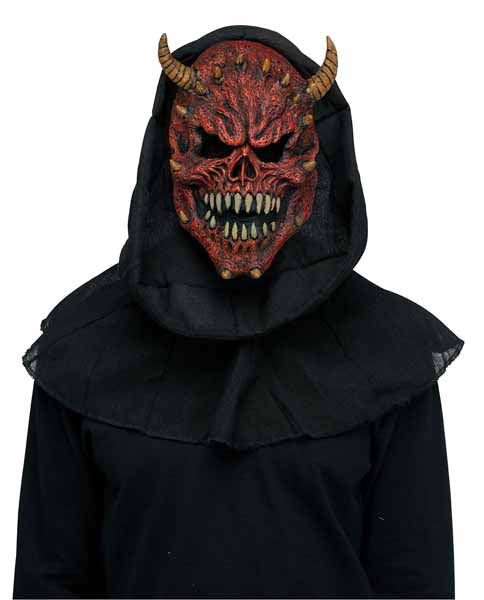 Demon Horror Mask with Shroud
