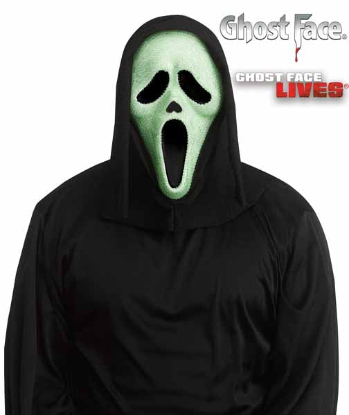 Ghost Face Glow-in-the-Dark Bling Mask for Adults