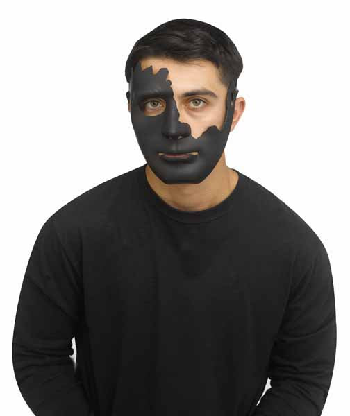 Black Cracked Half Mask for Adults
