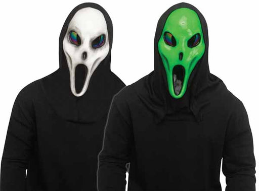 Masque d'adulte lumineux Alien Spawn gris