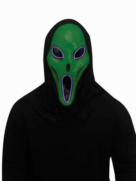 Alien Spawn Adult Green Light-Up Mask