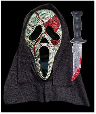 Fun World Ghost Bloody Bling Mask & Knife Set