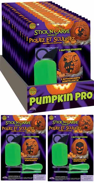 STICK N CARVE GLITTE R PMPKN 15PC DISP
