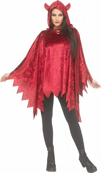 Velour Devil Costume Poncho
