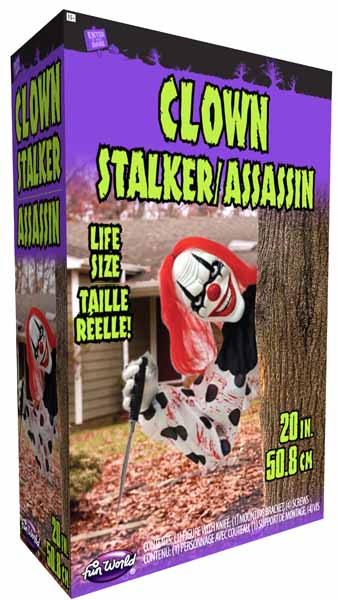 Life Size Clown Stalker Halloween Decoration