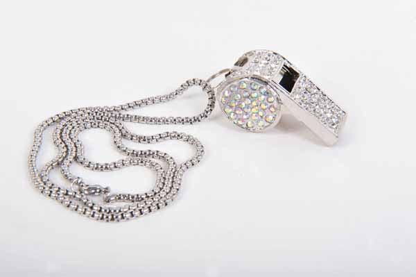 Silver Bling Whistle Costume Accessory