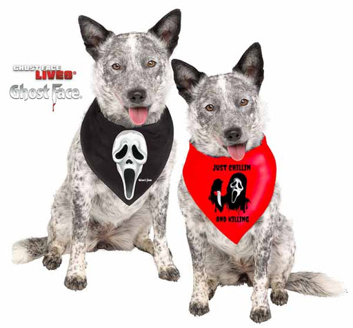 Ghost Face Black Pet Bandana, Small/Medium