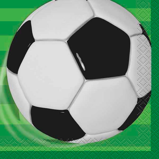 3D Soccer Beverage Napkins, 16 Count