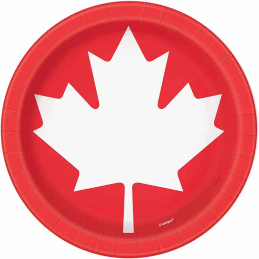 Canada Day 7-Inch Round Plates, 8 Pack