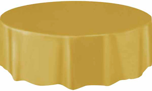 84" ROUND TABLECOVER GOLD 1PK