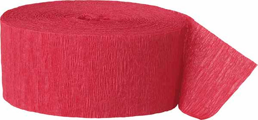Ruby Red Crepe Streamer, 81 ft