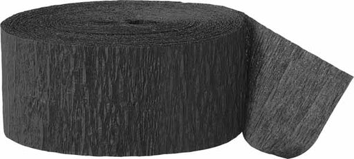 Black Crepe Paper Streamer, 81 ft