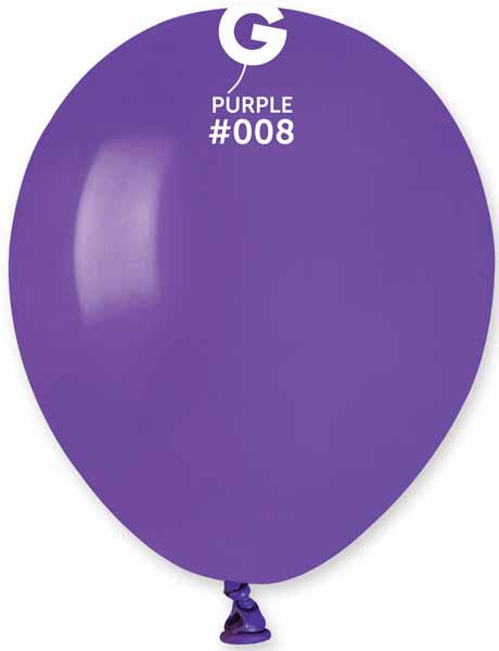 Gemar 5" Purple #008 Latex Balloons, 100 Count
