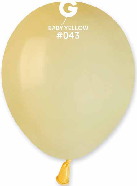 Gemar 5" Mustard Yellow #043 Latex Balloons, 100 Pack