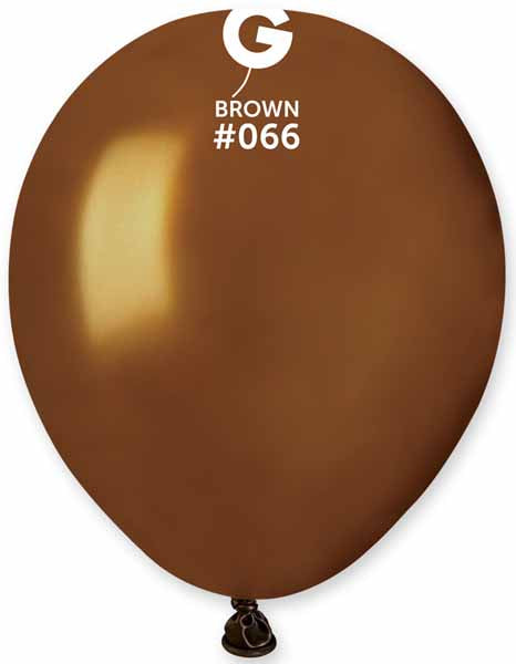 Gemar 5" Metallic Brown #066 Latex Balloons, 100 Pack